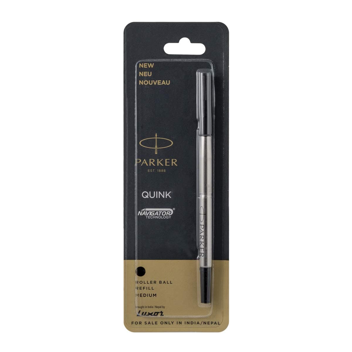 Parker Roller Ball Pen Refill| Black Ink Color| Medium Tip| Quick-Drying Ink | No-Smear Writing