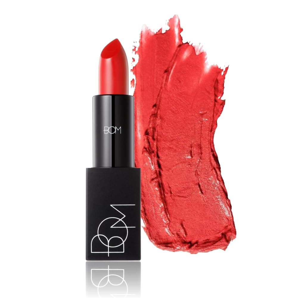 BOM My Lipstick #802 Cherry Red, Long Lasting Red Matte Lipstick Velvet Texture