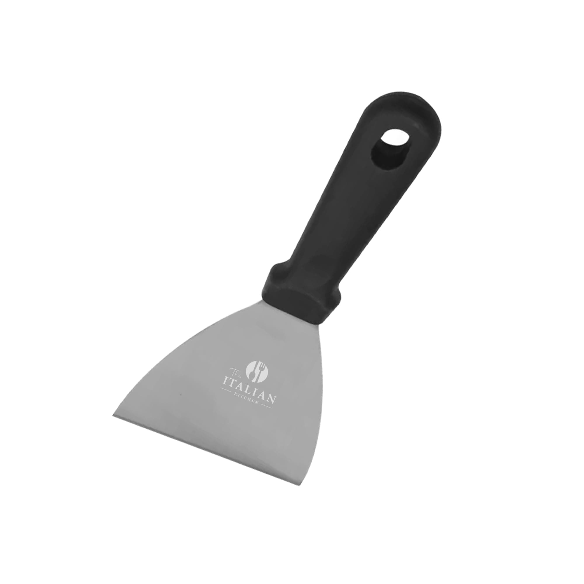 The Italian Kitchen Professional Pizza Dough Scraper, Stainless Steel Triangular Pizza Dough Spatula - 3.75 Inch Blade, 9.5 Inches Overall