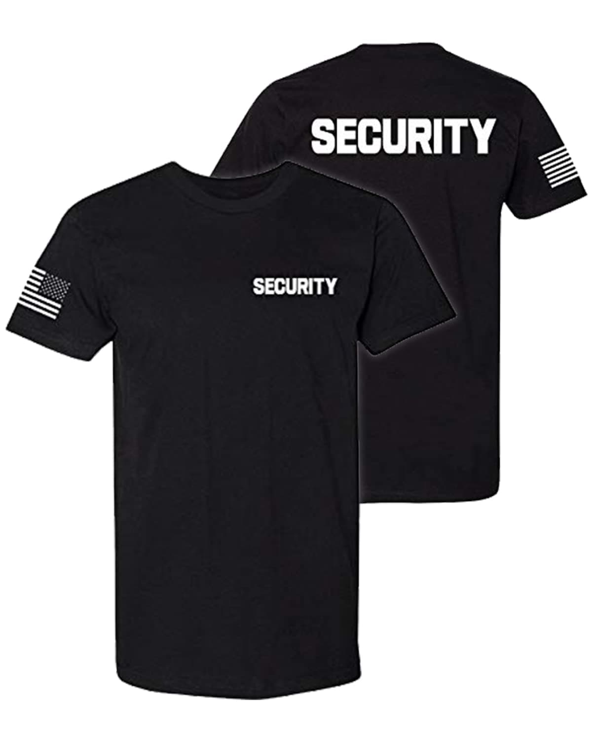 Security | Event Safety Guard Staff One/Two-Sided American USA Flag On Arm Big Sizes Polo Unisex T-Shirt