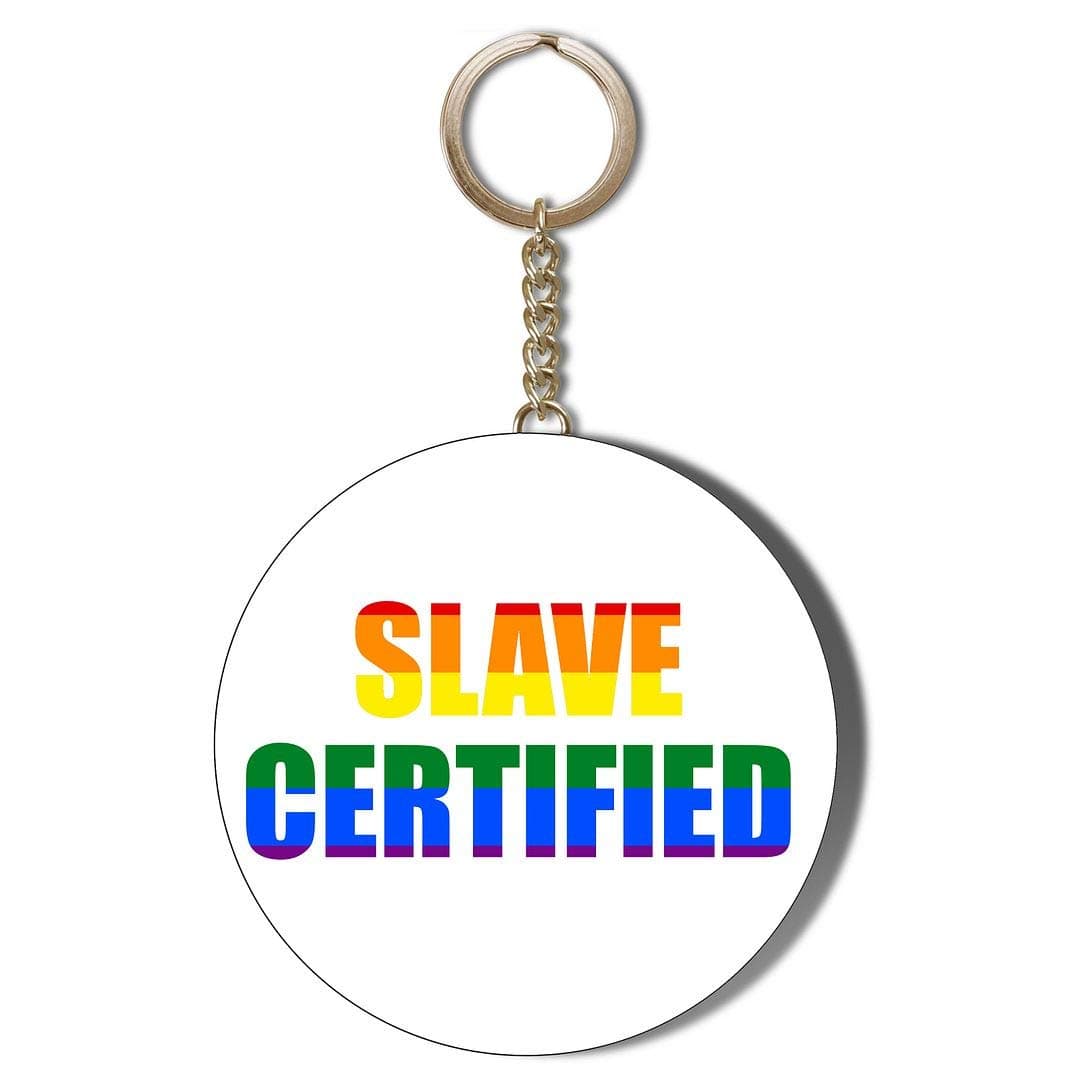 Gift Insanity GAY CERTIFIED SLAVE 58mm CHAIN KEYRING