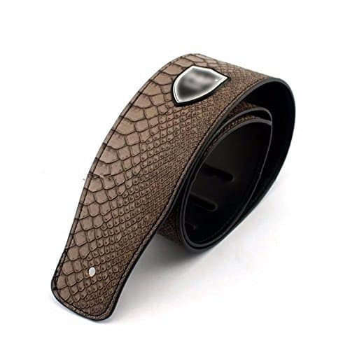 Kglobal Guitar Strap Adjustable Guitar Electric Bass Thick PU Leather Python Skin Pattern