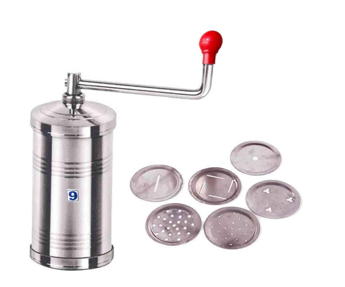 Stainless Steel Sev Maker and Sancha, Manual Pasta Maker, Silver Color