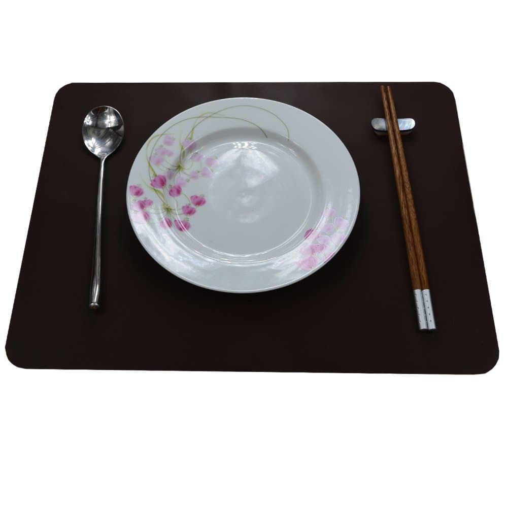 15.7"x11.8" New Silicone Solid Color Placemats,Set of 4 (Coffee)