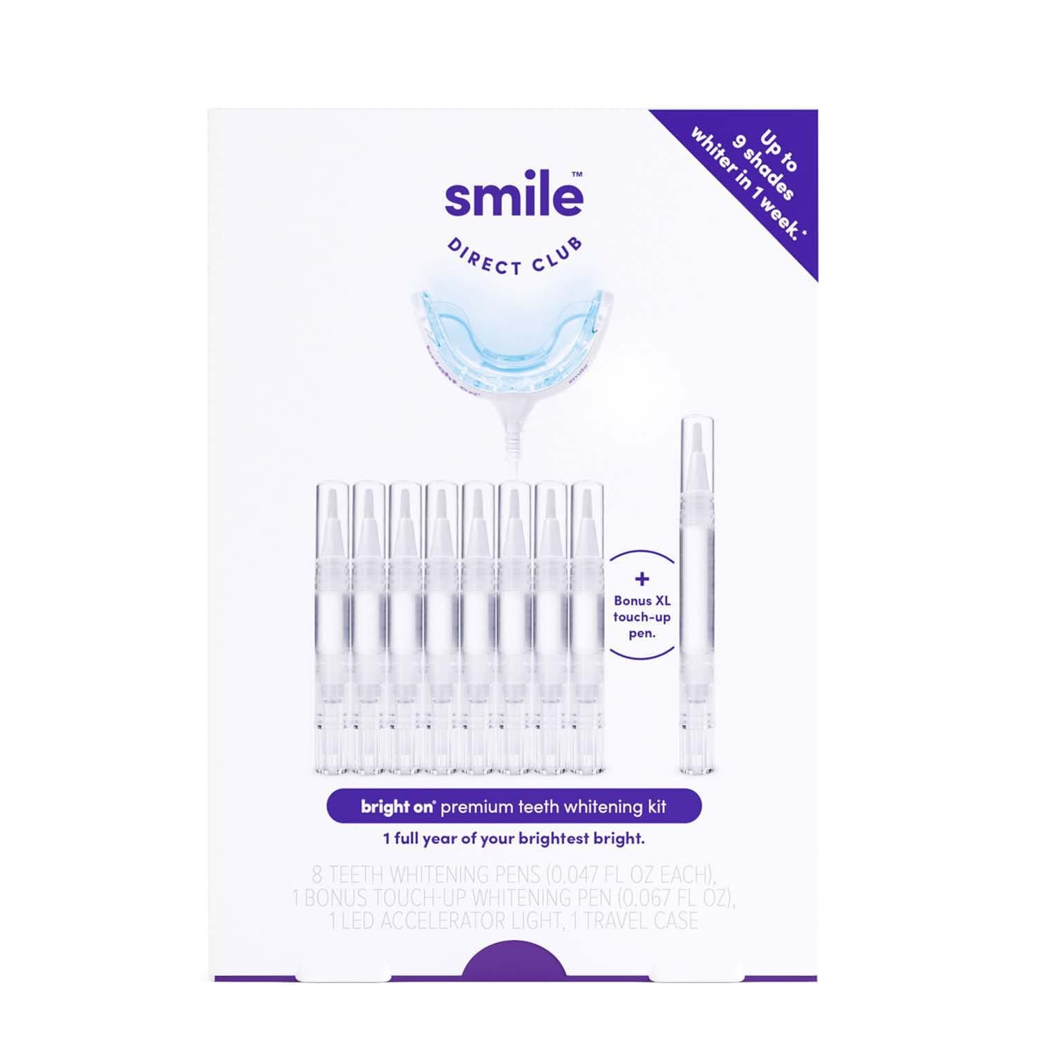 Teeth Whitening Kit with LED Light - 9 Pack Gel Pens - Professional Strength Hydrogen Peroxide - Pain Free and Enamel Safe - Up to 9 Shades Whiter in 1 Week
