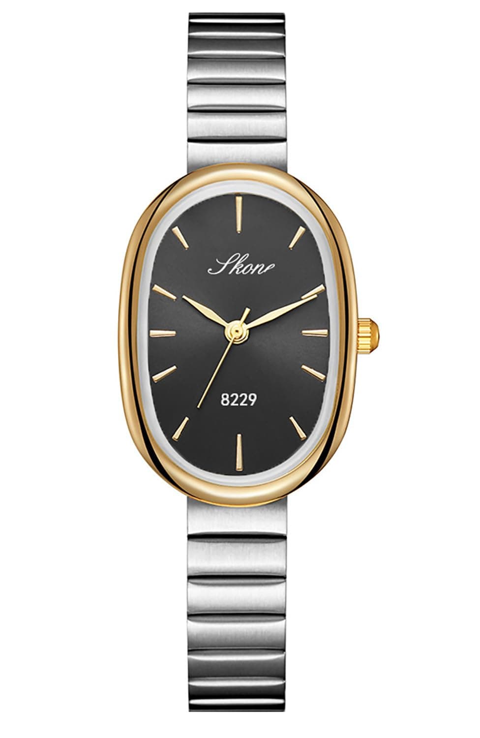 Reginald Elegant Oval Gold Watches for Women Easy Reader Watch Fashion Women Stainless Steel Exquisite Wristwatch