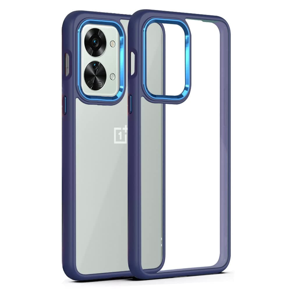 Winble Back Case Cover for OnePlus Nord 2T 5G Back Cover Metal Camera Guard Acrylic Clear Protective Back Cover for OnePlus Nord 2T 5G / One Plus Nord 2T 5G (Blue)