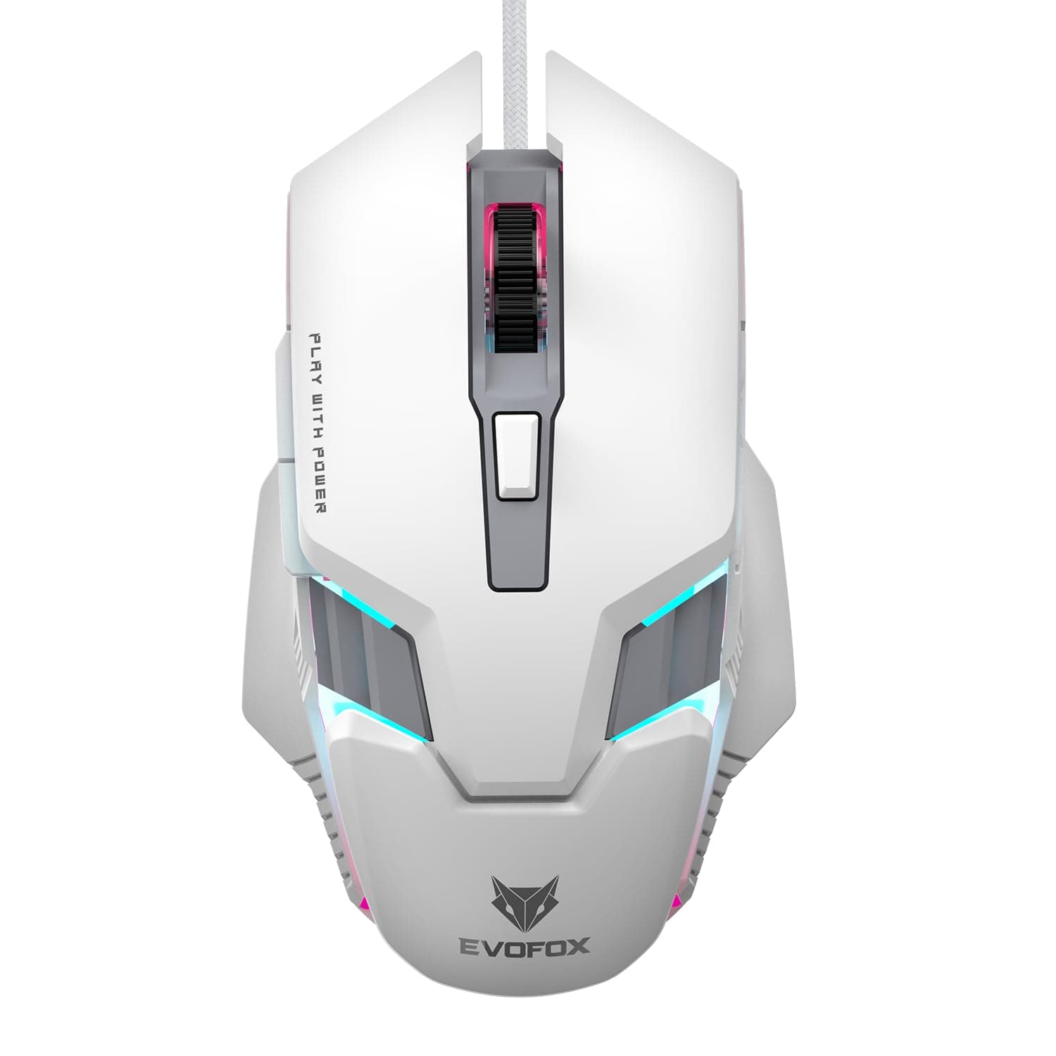 EvoFox Spectre USB Wired Gaming Mouse with Up to 3600 DPI Gaming Sensor | 6-Button Design | Up to 7 Million Clicks | 7-Color Rainbow Lighting with Effect