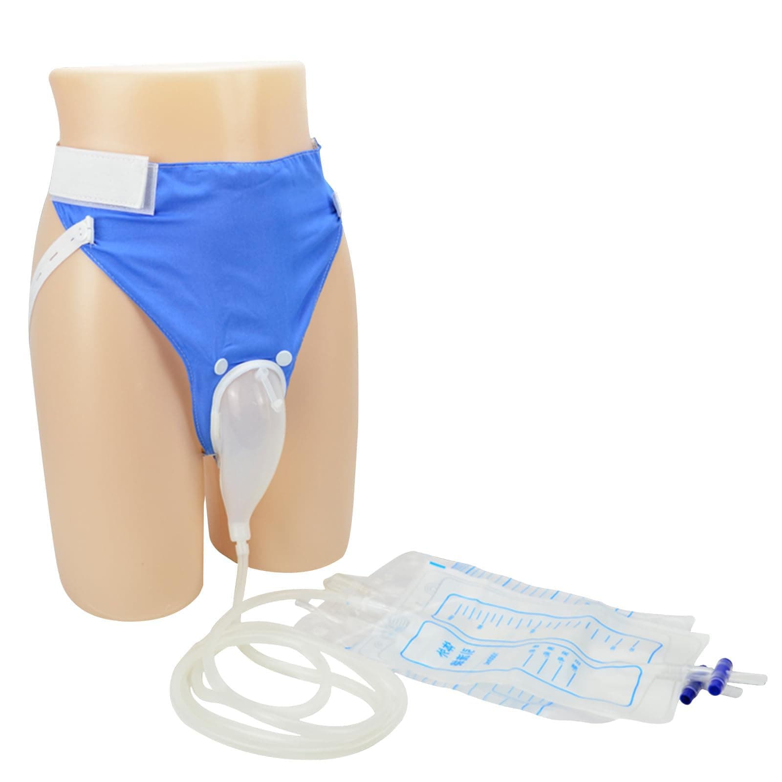 Urine Collection Bag for Men - Reusable, Portable, & Comfortable Urinary Drainage System with 2 Bags (1000ml & 2000ml) - Blue, Elderly Men