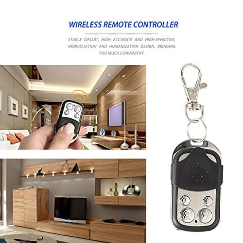 433MHz Wireless Universal Copy Remote Control Metal Push Cover 4 Key Garage Door Duplicator Car Key Fob Auto Alarm System