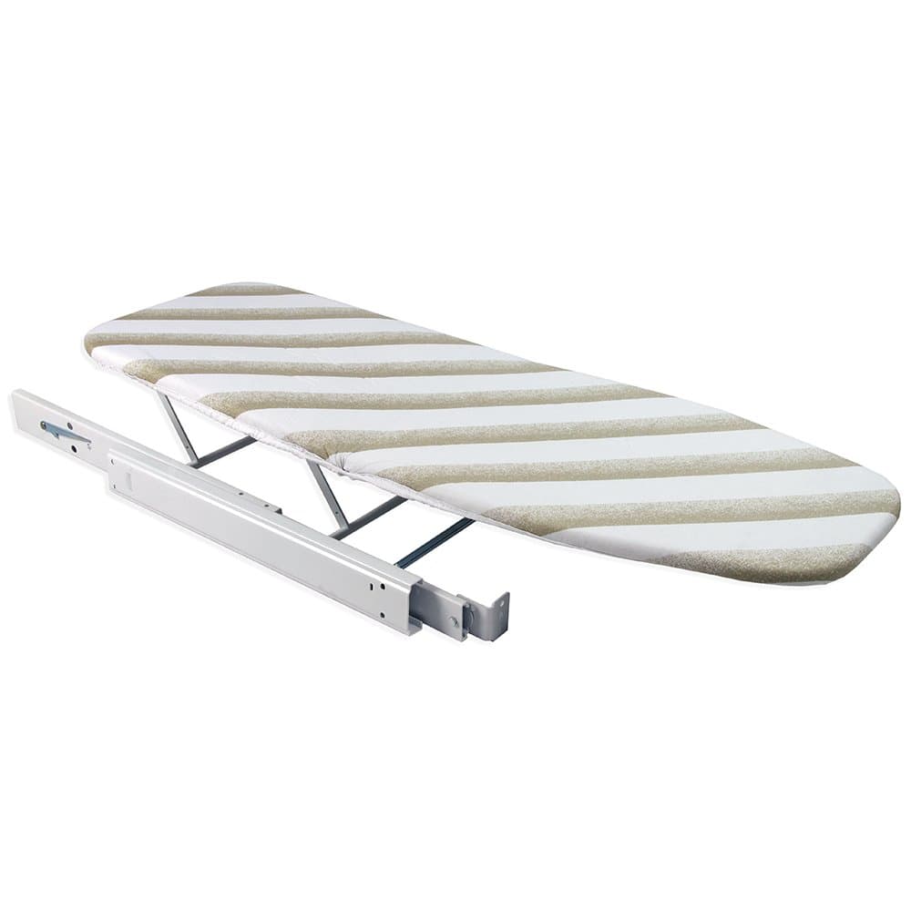Emuca 8037512 - Pull Out Ironing Board for Sliding Drawer, Folding Ironing Board with Cover, White