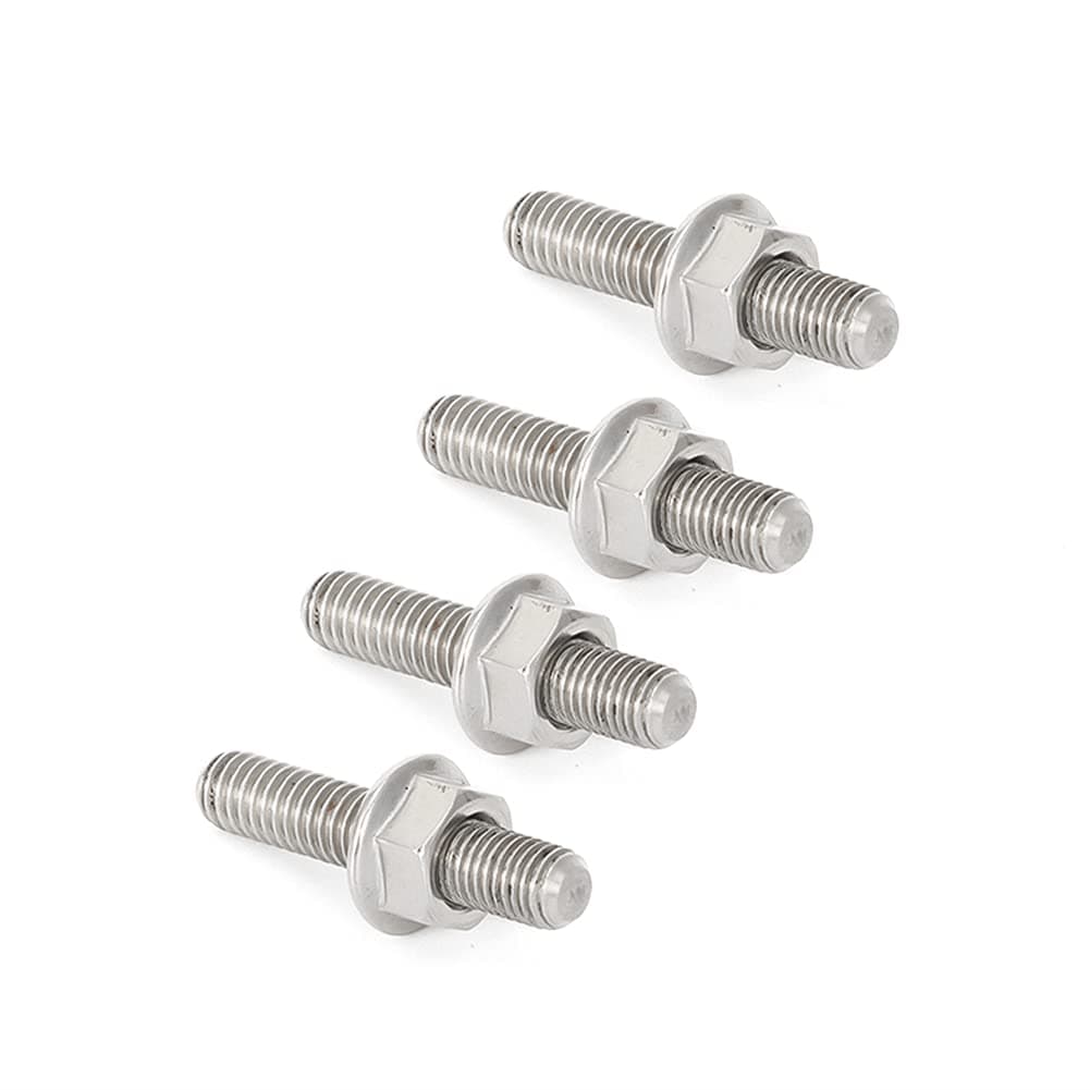 8pc Exhaust Studs & Nuts for 1984-2015 Harley Big Twin & 1986-2014 Sportster XL (Chrome, Zinc, #3/8-16, 0.375in)