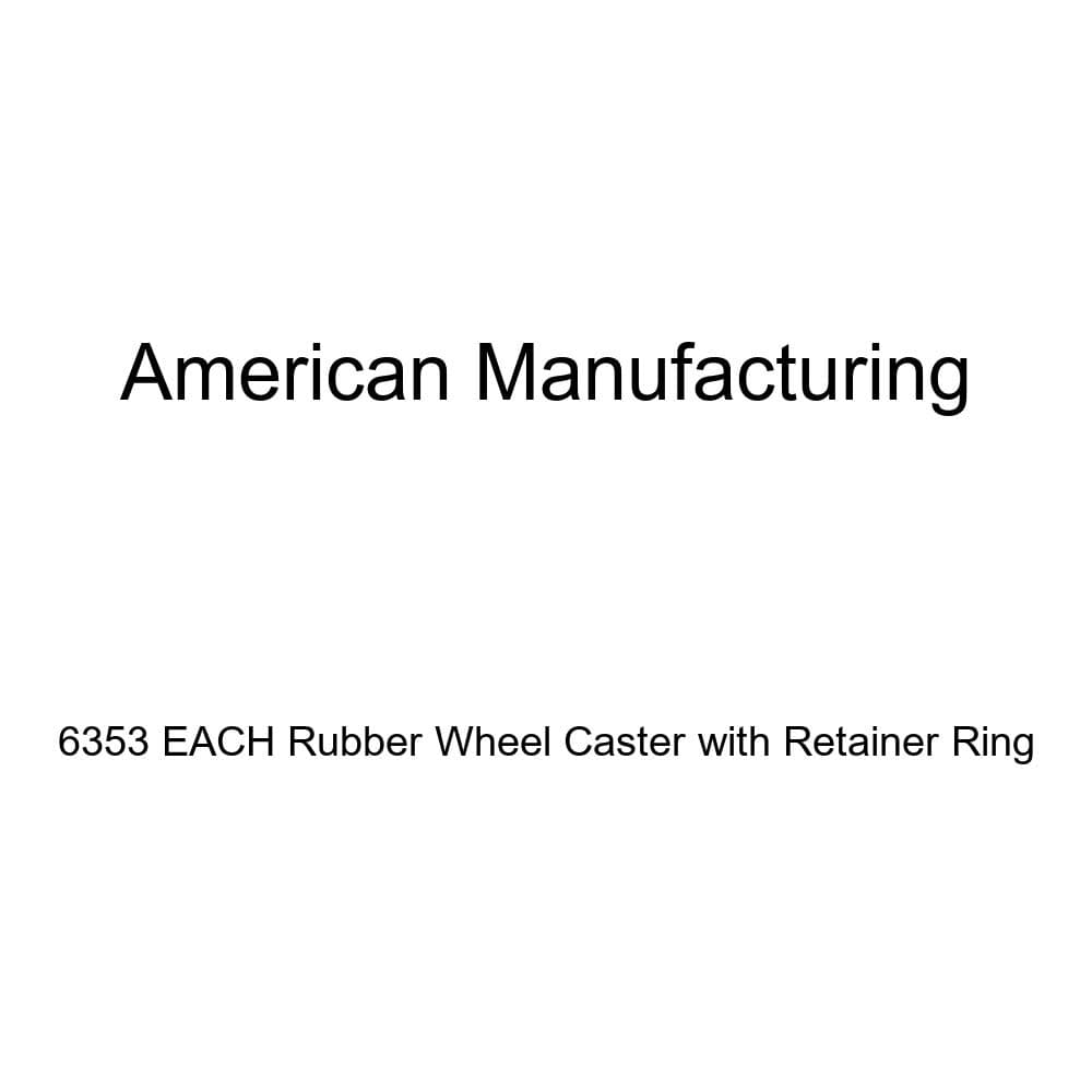 American Manufacturing 6353 Each Rubber Wheel Caster with Retainer Ring