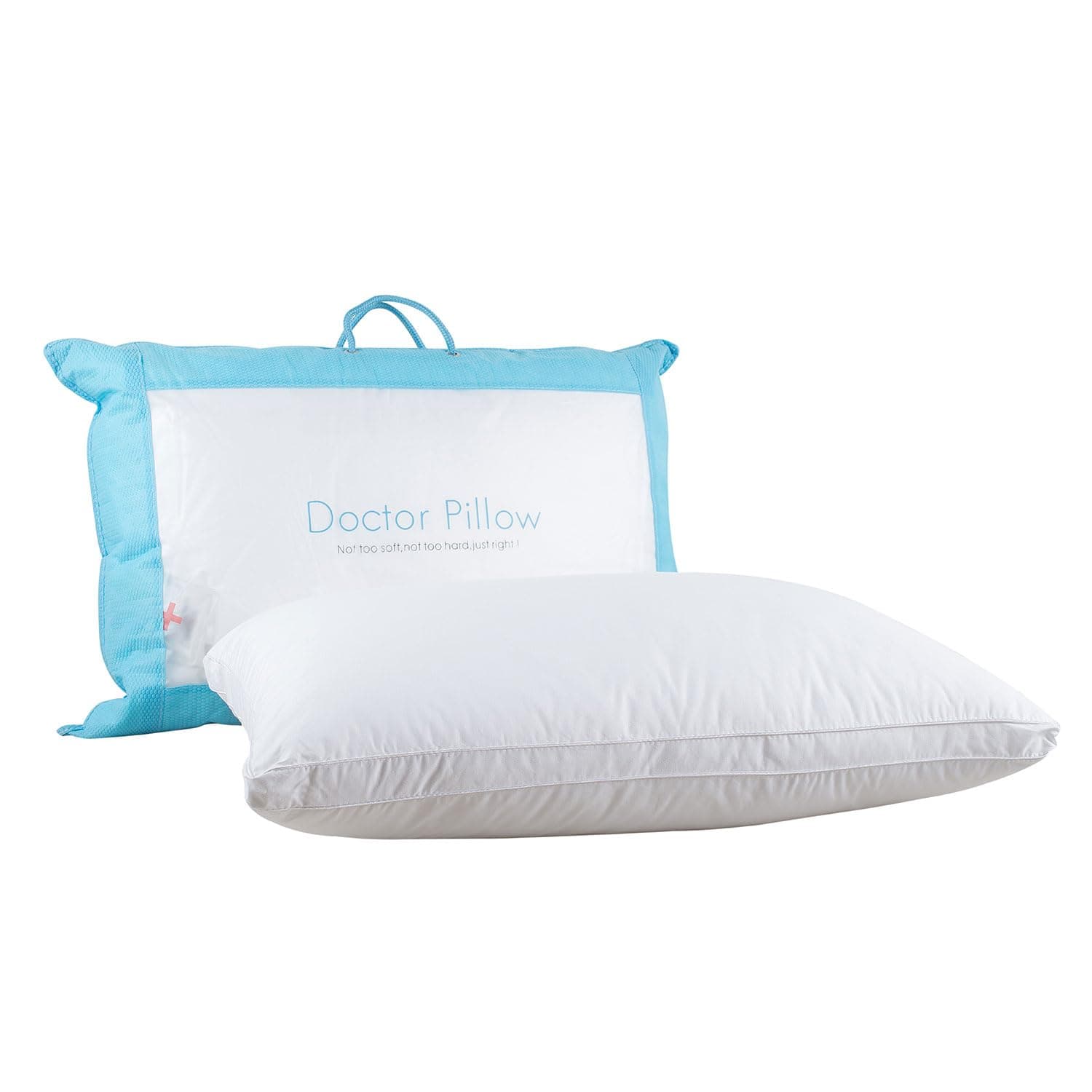 Microfiber Doctor Pillow, Bed Pillow for Sleeping & Neck Pain Relief Suitable for Back Sleeper, Side Sleeper & Stomach Sleeper, 45 x 68 cm, White, Set of 1