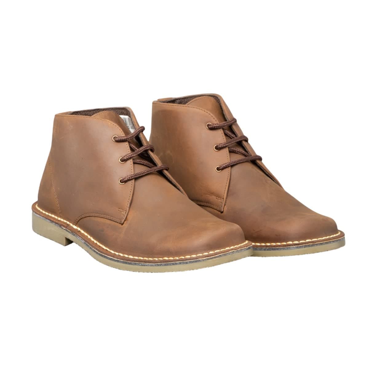 Leonard Mens Square Toe Suede Leather Desert Boots Sand