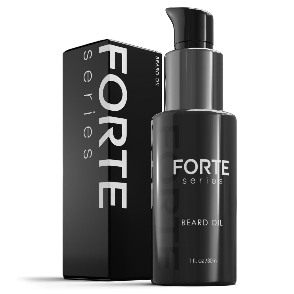 Forte Series Premium Beard Oil with Hydrating Oils and Vitamin E for Soft, Healthy Facial Hair, Black