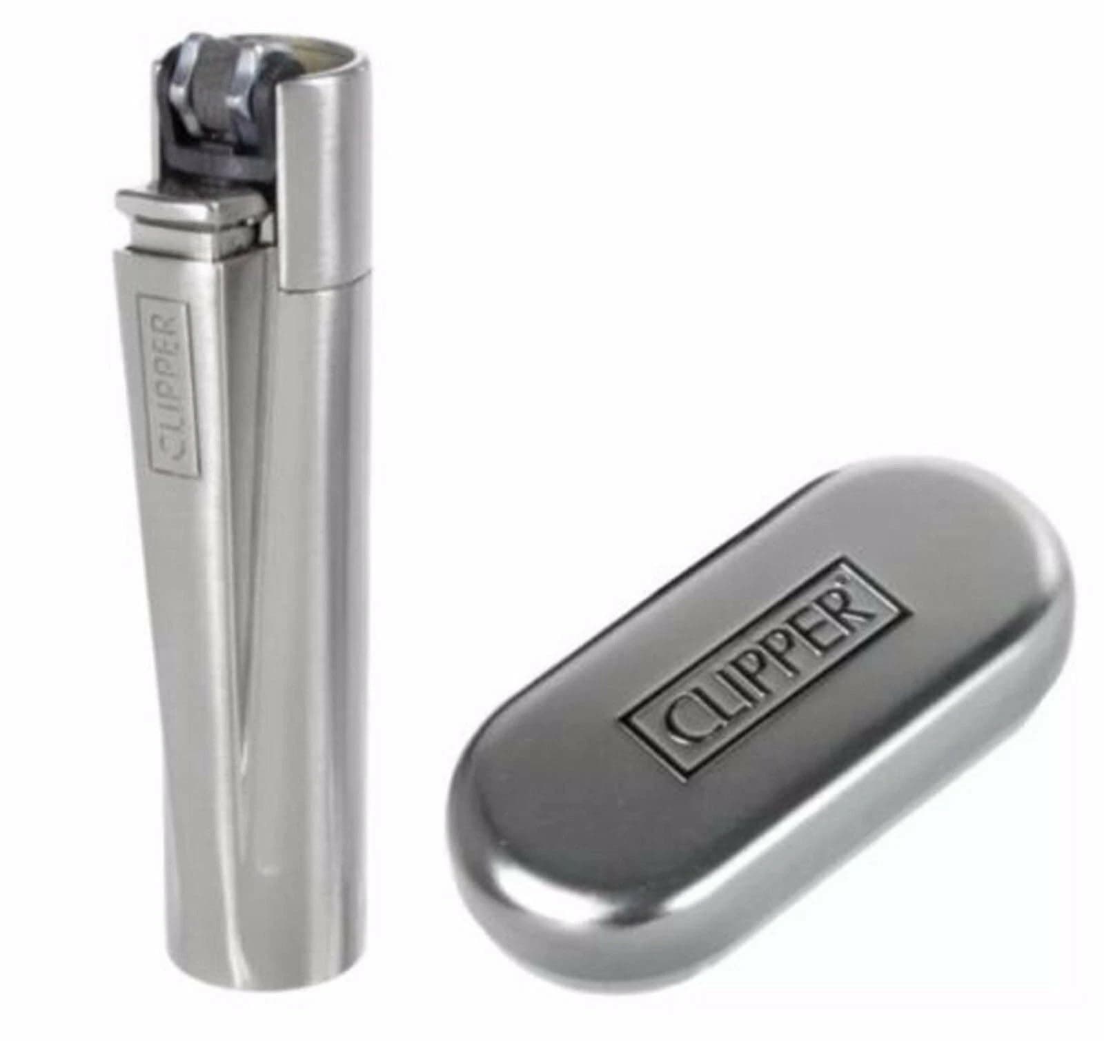 Clipper Classic Large Metal Traditional Lighter - CP11 Silver Shiny Finish, Durable & Refillable with Packing Tool - Iconic Design, Dimensions: 2.5in x 0.55in - 1 Lighter