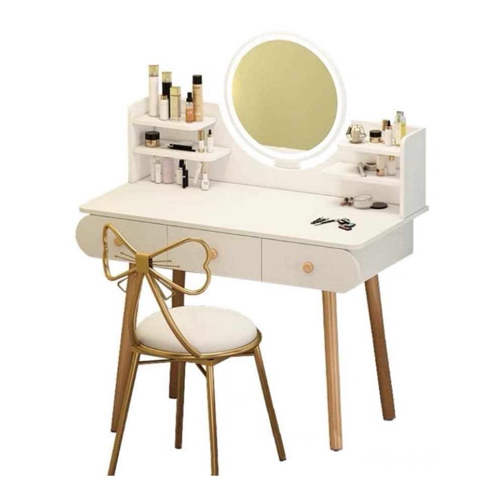 NKX Dressing table makeup mirror with lights and 3 drawers