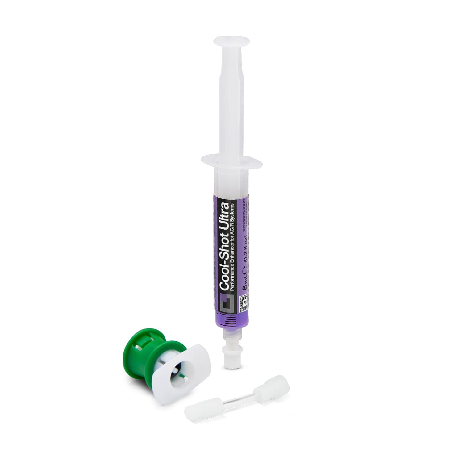 ERRECOM Cool-Shot Ultra, A/C Performance Enhancer Additive to Restore the Original Efficiency of Vehicle A/C Systems, 6 mL Cartridge, includes R1234yf Adapter