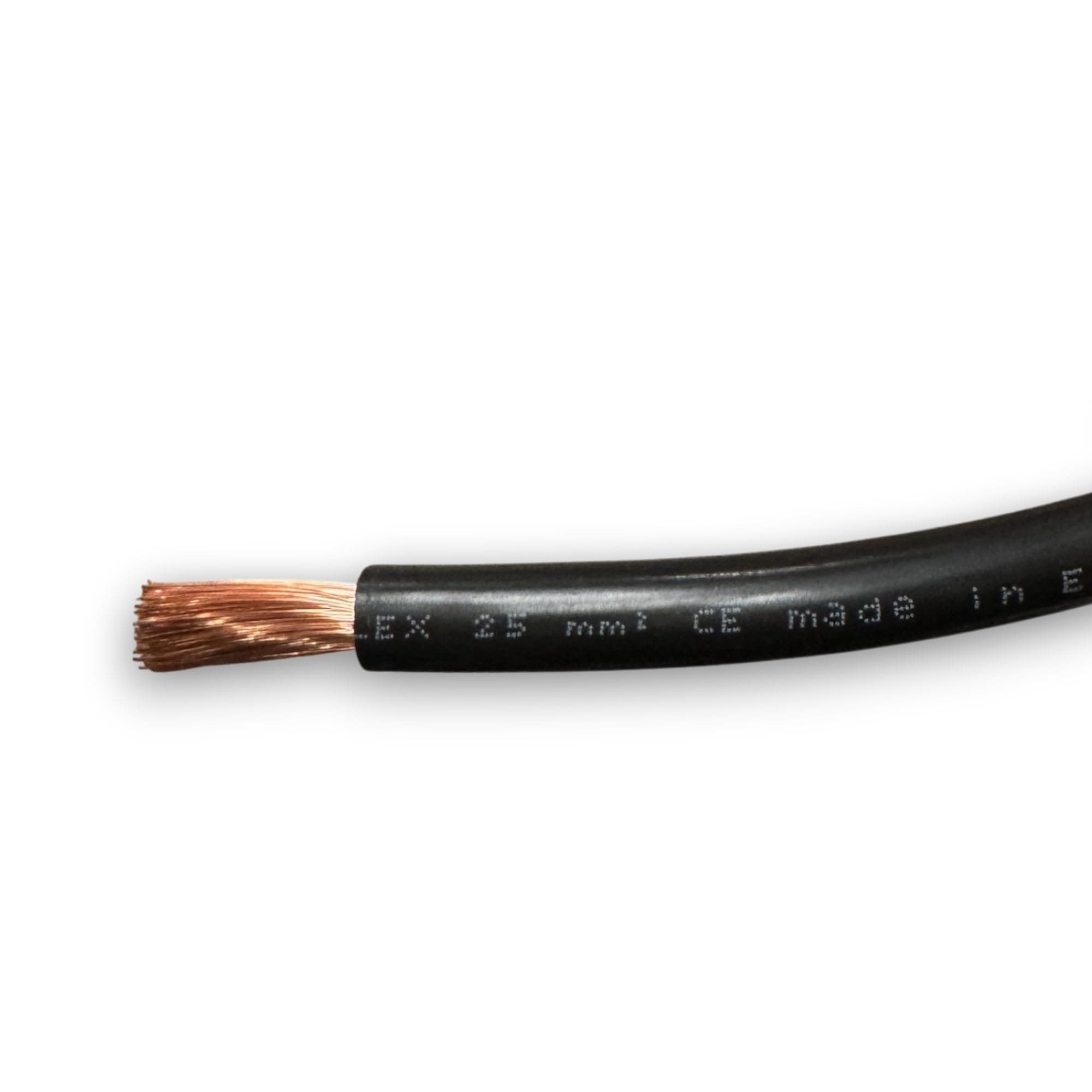 Red & Black Battery/Starter/Welding Flexible PVC Cable Wire 110/170/345 Amp 16mm 25mm 35mm by MKGT® (25mm² Black, 3 Meters)