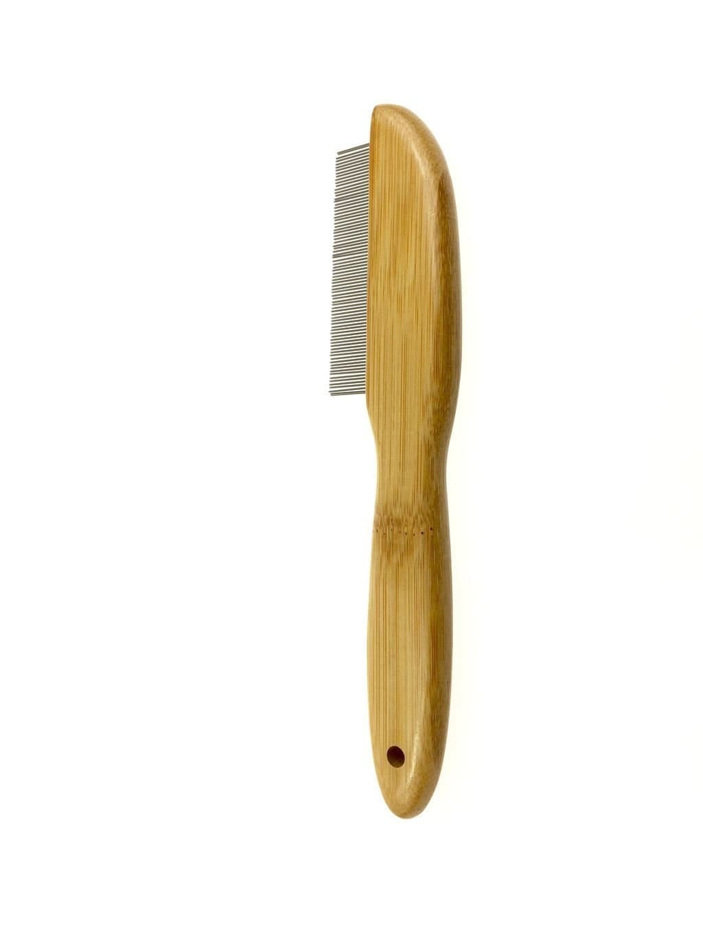 Mutneys Pet Grooming Bamboo Handled Detangling Comb with Rotating Teeth
