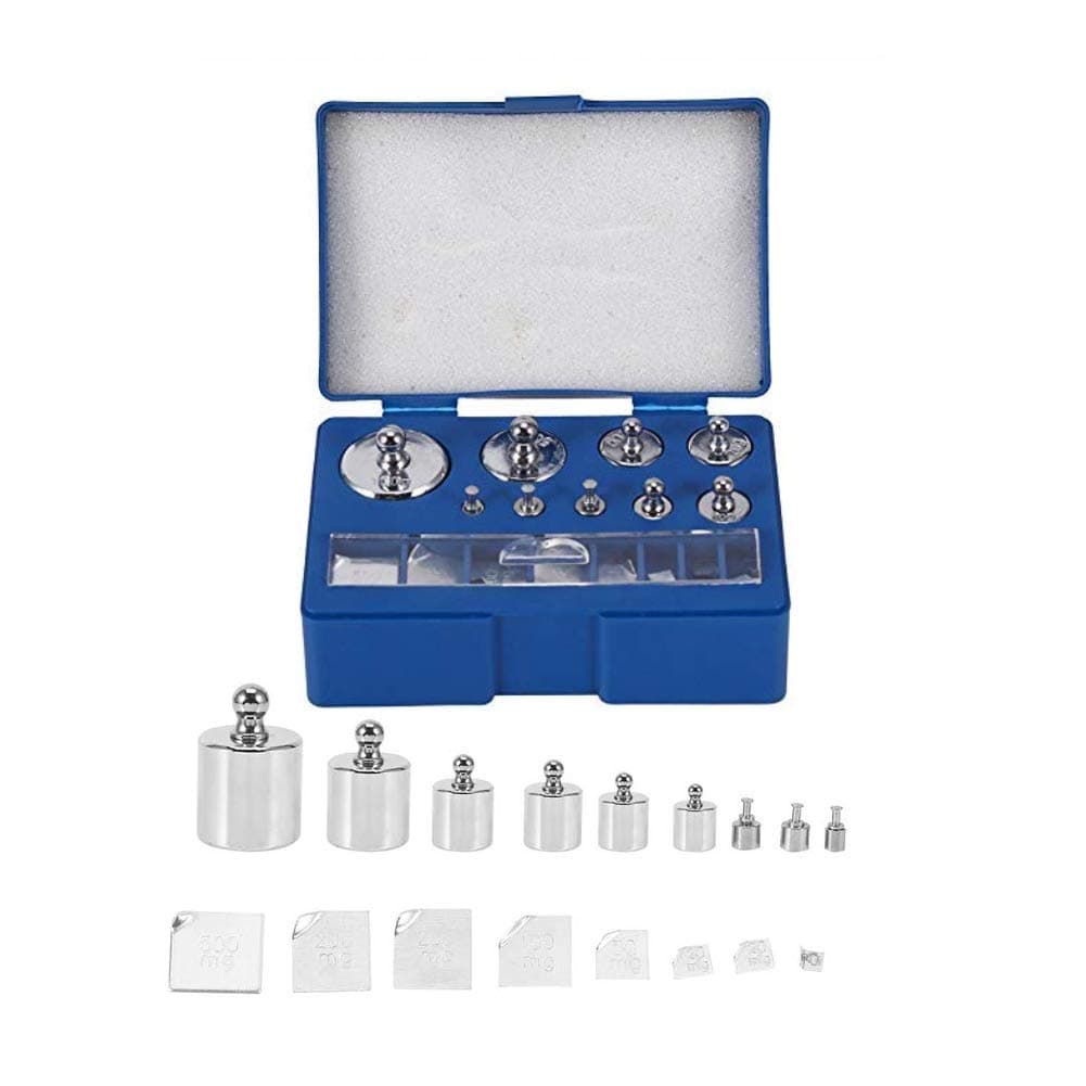 17Pcs Precision Calibration Weight Set,Precision Weight- 1 x 100g,1 x 50g,2 x 20g,1 x 10g, 1 x 5g, 2x2g, 1x 1g, 1x500mg, 2x200mg, 1 x 100mg, 1 x 50mg, 2 x 20mg, 1 x 10mg