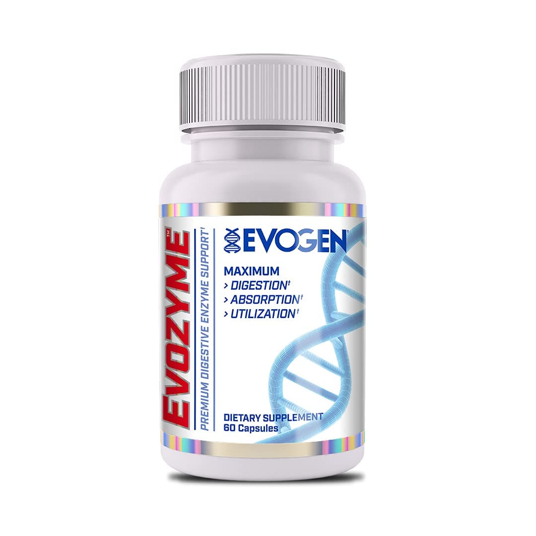 Evogen Evozyme | Premium Digestive Enzyme Support, Protease, Lactase, High Potency, Recovery, Maximum Food Breakdown for Athletes, Bodybuilders, Men, & Women| 60 Servings