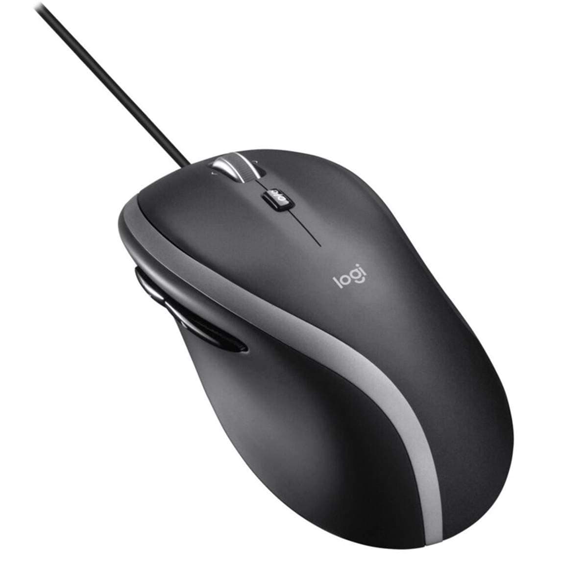 Logitech M500 Wired USB Mouse, High Precision 1000 DPI Laser Tracking, 7 Buttons, PC / Mac / Laptop - Black, Grey, 910-005784