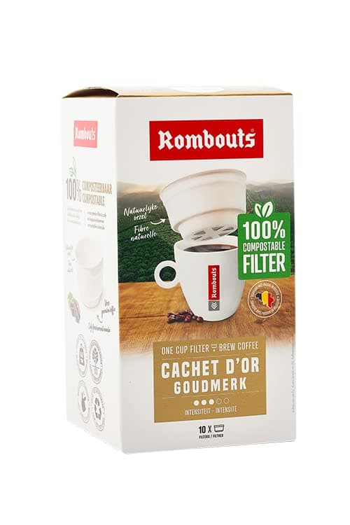 Rombouts Cachet D'or compostable one Cup Filters 4 Pack - 40 Filters