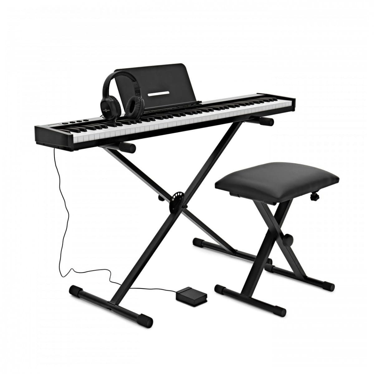 88 Key Piano Keyboard Touch Sensitive Keys Bluetooth Keyboard Piano Stand Bench Headphone