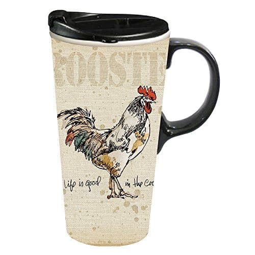 Cypress HomeGood in the Coop 17 OZ Ceramic Cup - 4 x 5 x 7 Inches