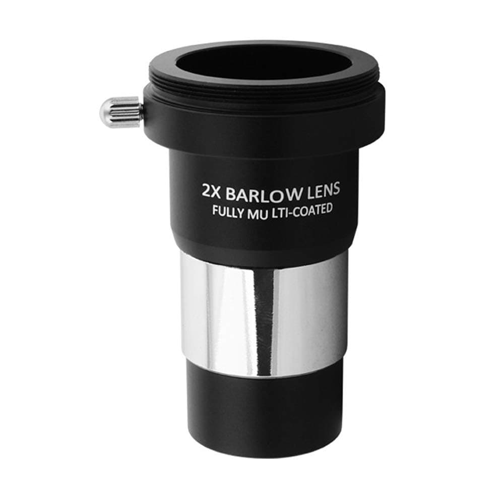 Barlow Lens 2X, 1.25 Inch Fully Multi-Coated Metal Barlow Lens with M42 Thread Camera Connect Interface for Telescope Eyepiece