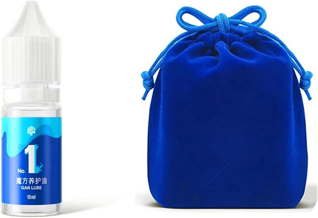 Cuberspeed Gan Blue Cube Bag & Gan Cube Lube Professional Speed Cube Lube Lubricant Oil 10ML