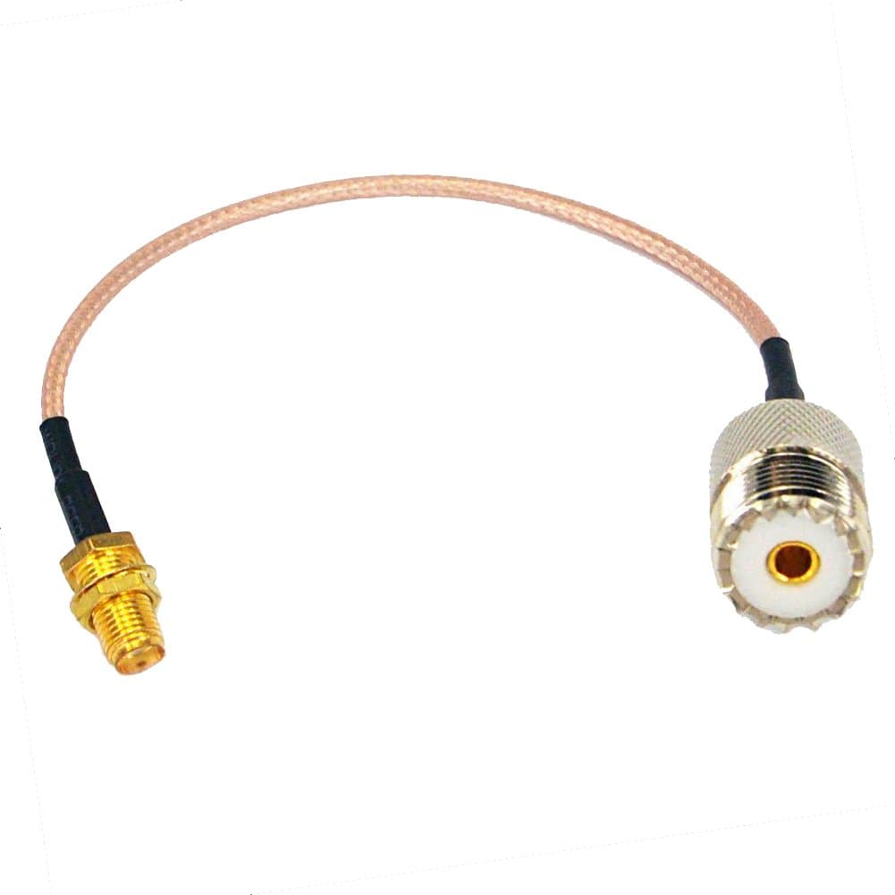 Handheld RG316 Silver Plated Copper Antenna Cable for Wouxun Baofeng Quasheng Hypario - Adapter for UHF Base and Mobile Antennas - SMA Female to UHF Female Connectors 6''