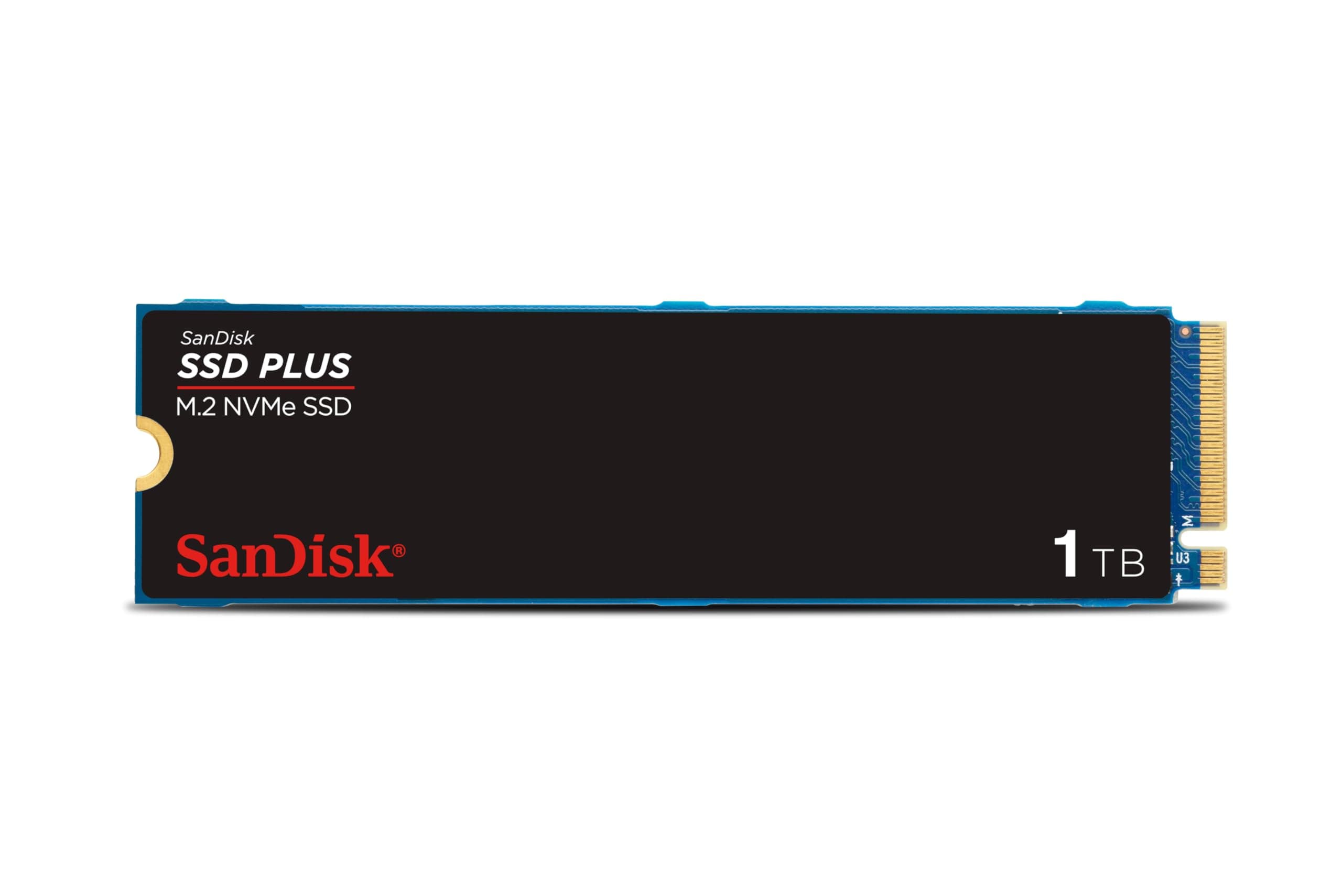 SANDISK 1TB SSD Plus M.2 NVMe SSD - PCIE Gen 3.0, Up to 3,200 MB/s - Internal Solid State Drive - SDSSDA3N-1T00-G26