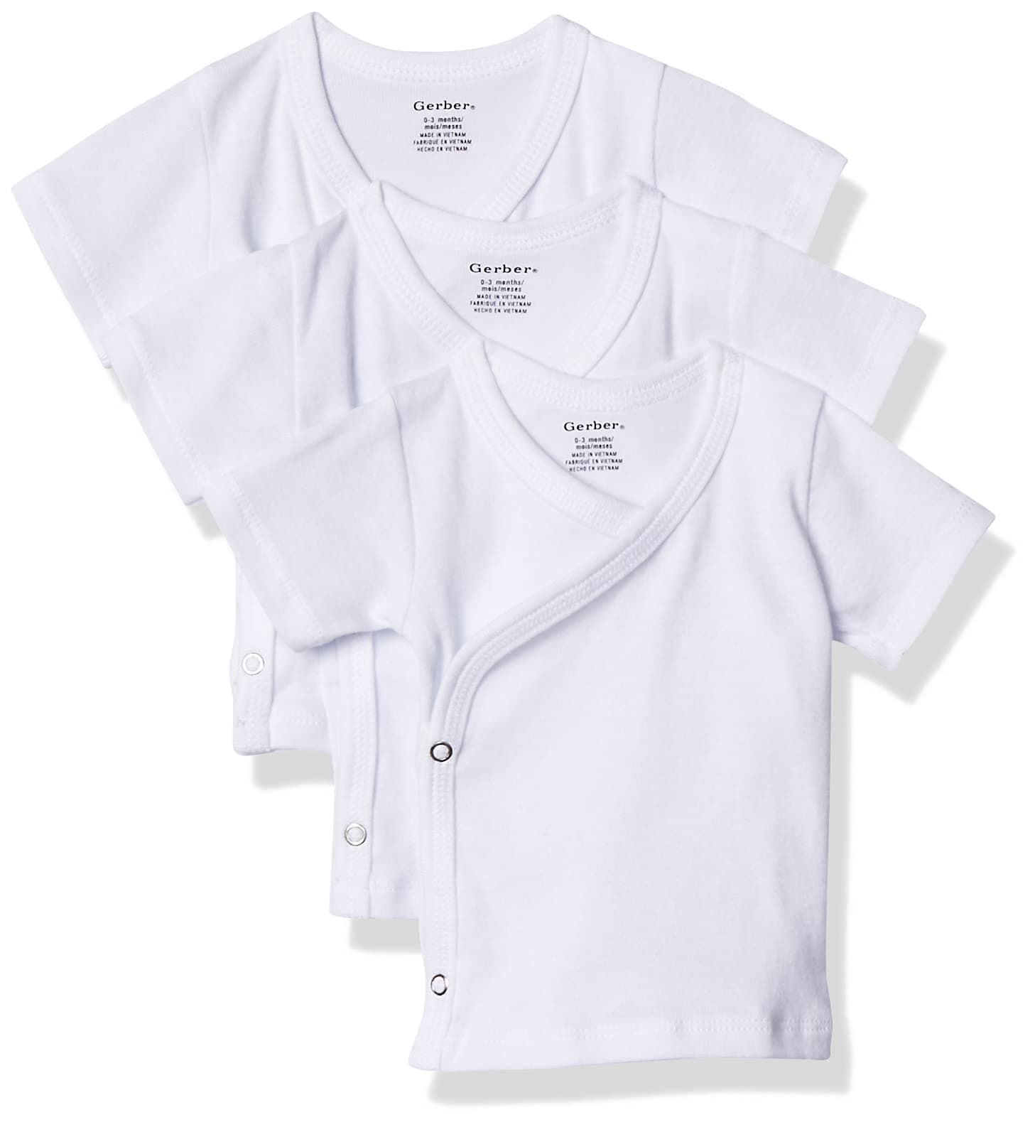 Gerber Baby 3-Pack Short-Sleeve Side-snap Shirt