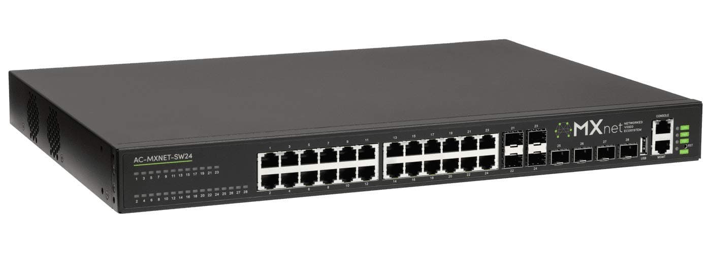 AC-MXNET-SW24 MXNet 24 Port Network Switch w/10-Yr Warranty