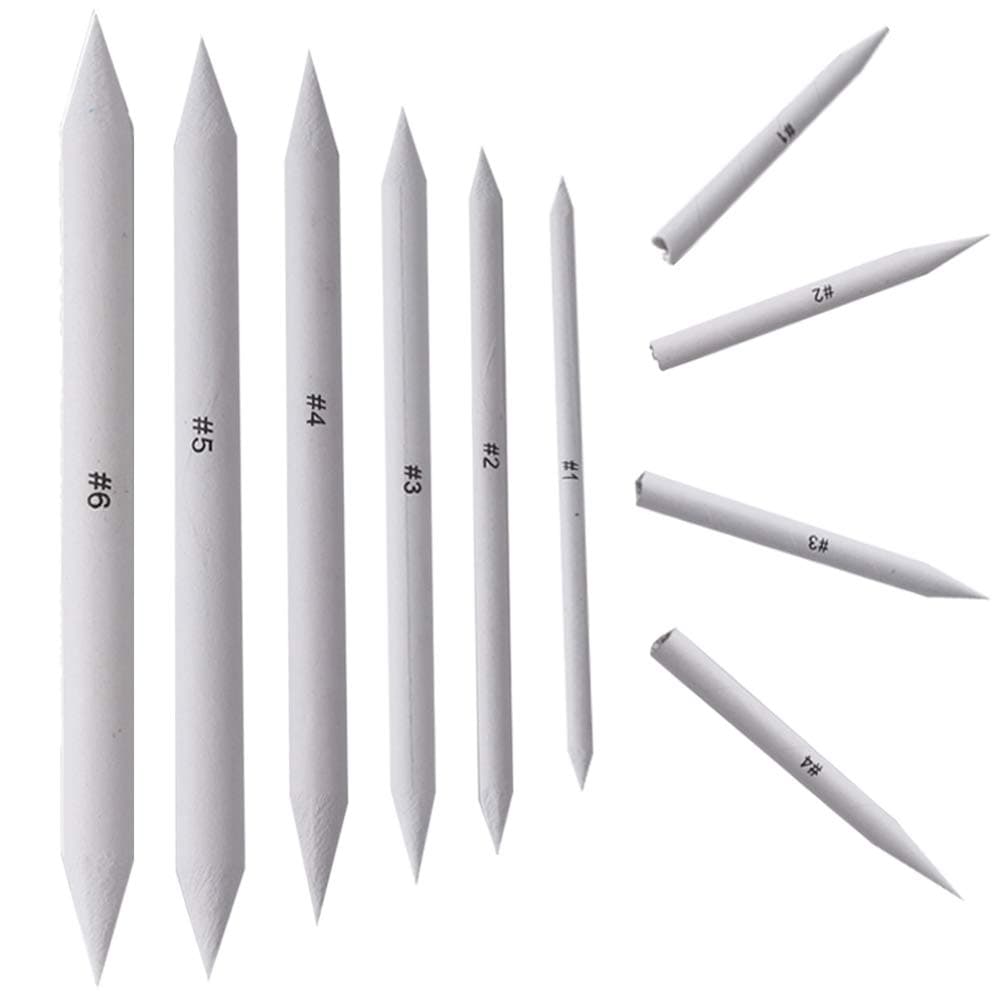 JOSDIOX Blending Stumps and Tortillions 10pcs Set,Help Student with Charcoal Pencil Or Crayon Drawing Picture,Sketch Drawing kit (6 pcs +4)