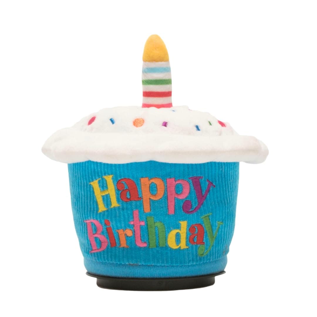 Cuddle Barn - Birthday Cupcake Spinner | Animated Cupcake Musical Plush Toy Spins and Lights Up to the Song Happy Birthday, 8 inches
