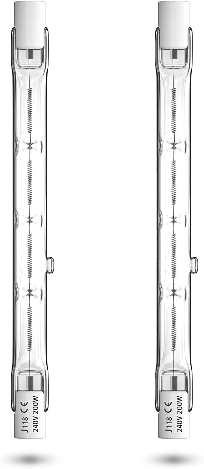 TobeBright 200W R7s 118mm Halogen Bulb Dimmable Warm White 2800K 3900lm Halogen Floodlight Bulb for Street Light, Security Light, Studio Light, Landscape Light and Work Light,etc(2 Pack)