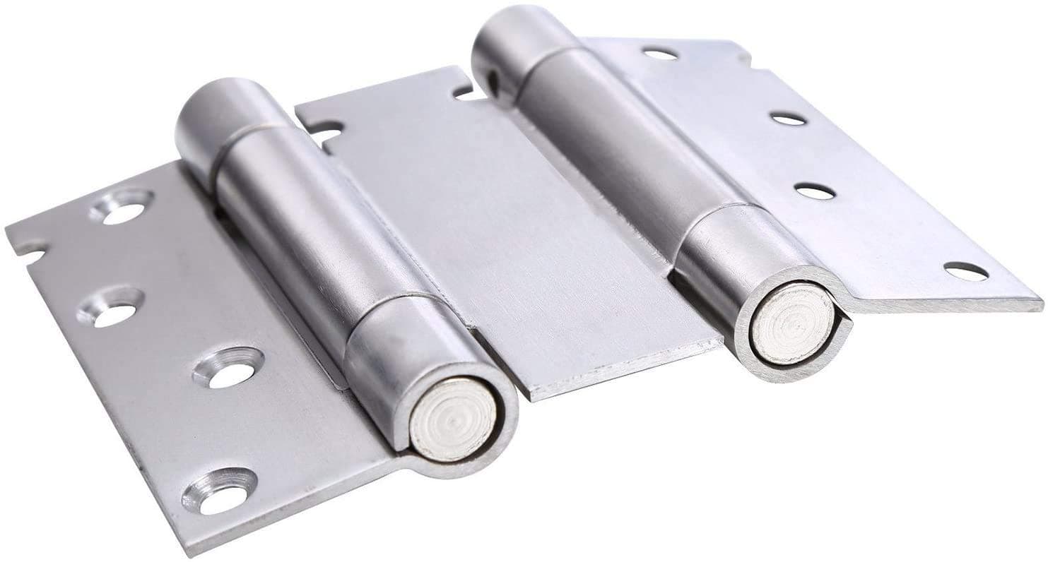 2-Pack 4-in Stainless Steel Full Mortise Self Closing Double Action Spring Door Hinge for Swing Door with Screws