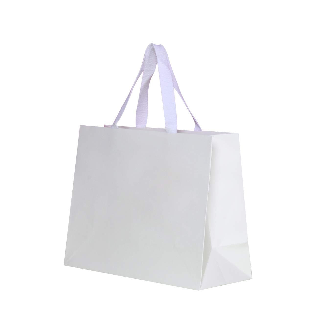 12pcs 11.8x4.7x9 (2) Medium Size, White Paper Bags with White Cotton Handles, Thick Sturdy Durable Gift bags