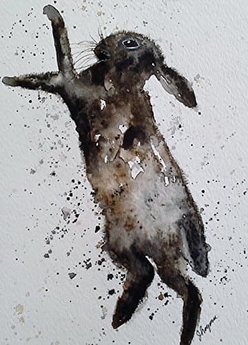 Original Watercolor Rabbit Painting- Easter Rabbit Painting