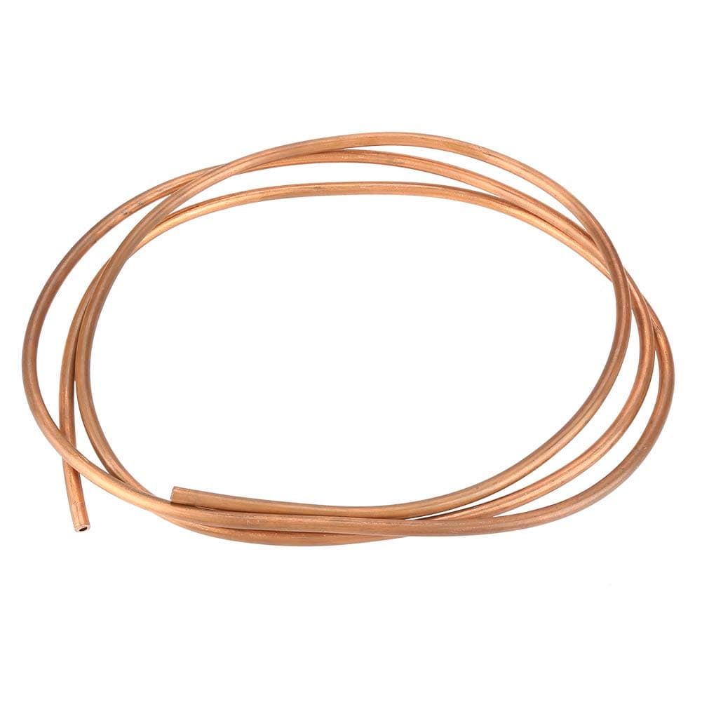 Copper Tube, 2M Soft Copper Pipe OD 6mm x ID 4mm Refrigeration Tubing T2 Microbore Soft Coil Tubing for Refrigeration Ductwork and Other Electrical Equipment