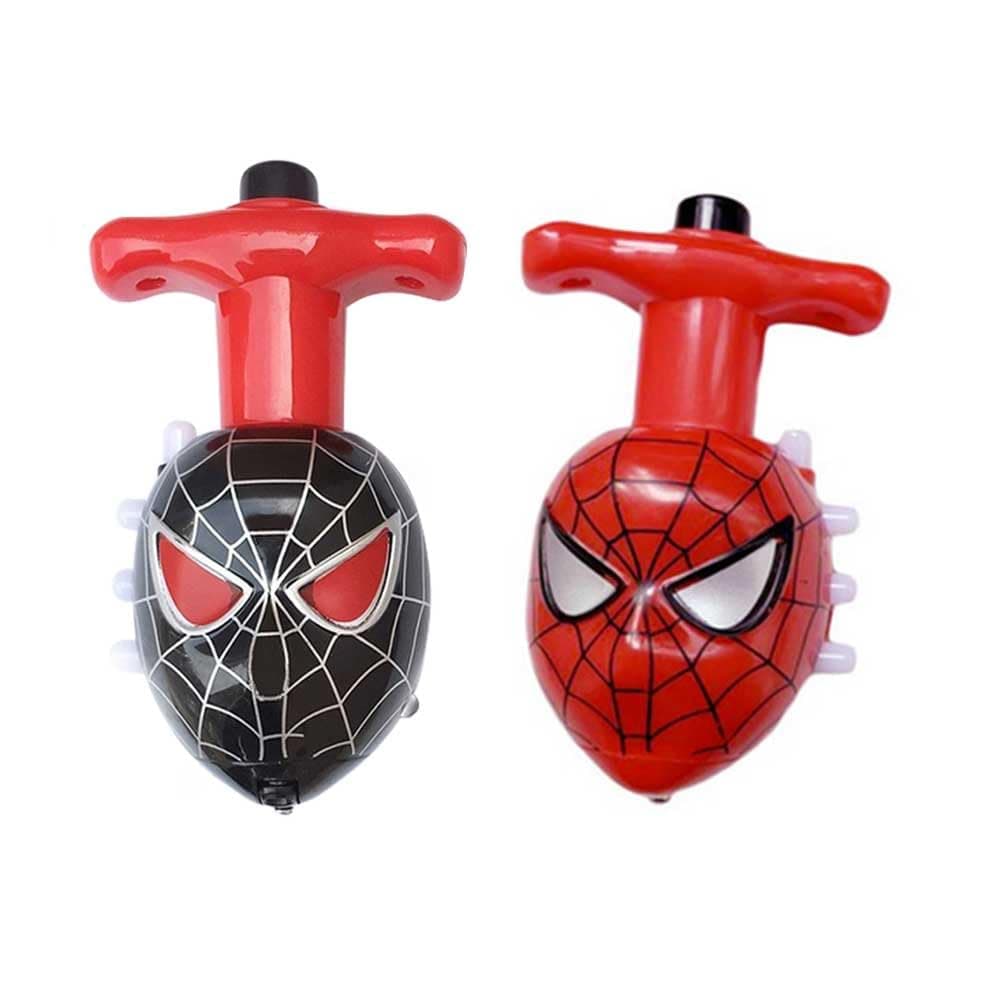 SDMAX Superhero Flashing Spinning Top, Safe and Durable, Interactive Toy, Music, and Lights, Beautiful Design with Gyro Light and Music, For Kids Aged 3 Years and Above (4 PCS)