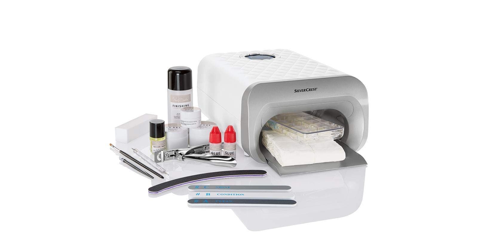 Silvercrest Nail Studio UV Gel Nail Starter Kit with UV Lamp and Starter Kit Complete with 217 Pieces