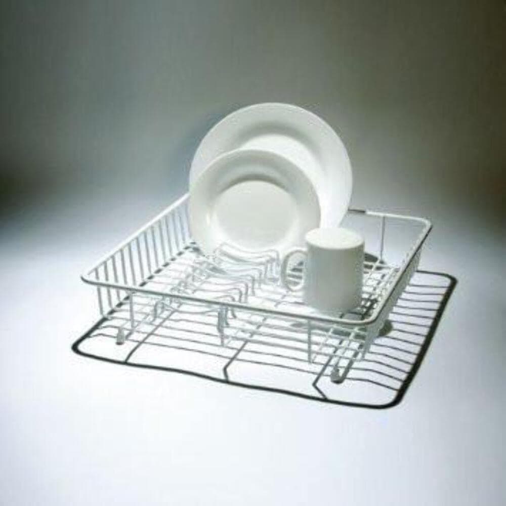 Delfinware 2010 W Dish Drainer, Metal, White, 37 x 37 x 9.5 cm