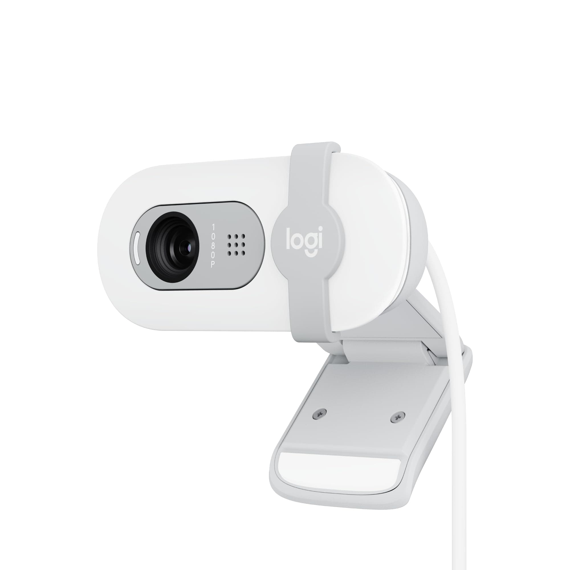 Brio 100 Full HD 1080p Webcam for Meetings, Streaming, Desktop, Laptop, PC - Built-in Mic, Shutter, Works with Zoom, Microsoft Teams, Nintendo Switch 2’s new GameChat Mode-Off -White