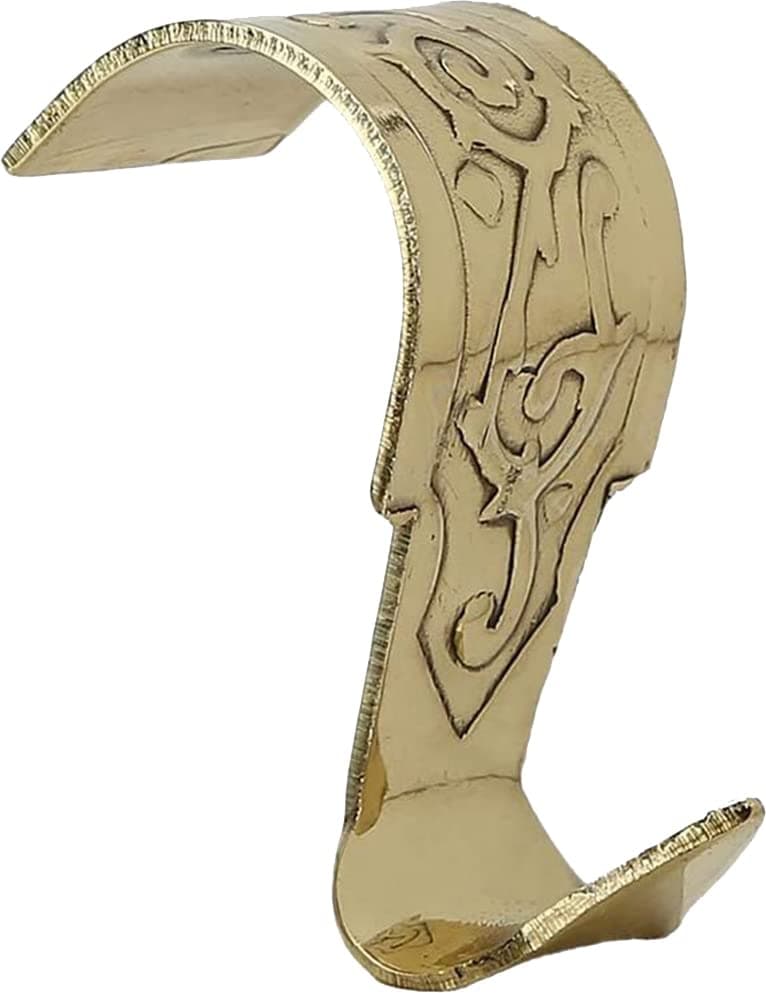 A29 Set of 6 Solid Brass Moulding Picture Hooks Hangers Heavy Duty Rail Hanging Hook Polished Lacquered Finish