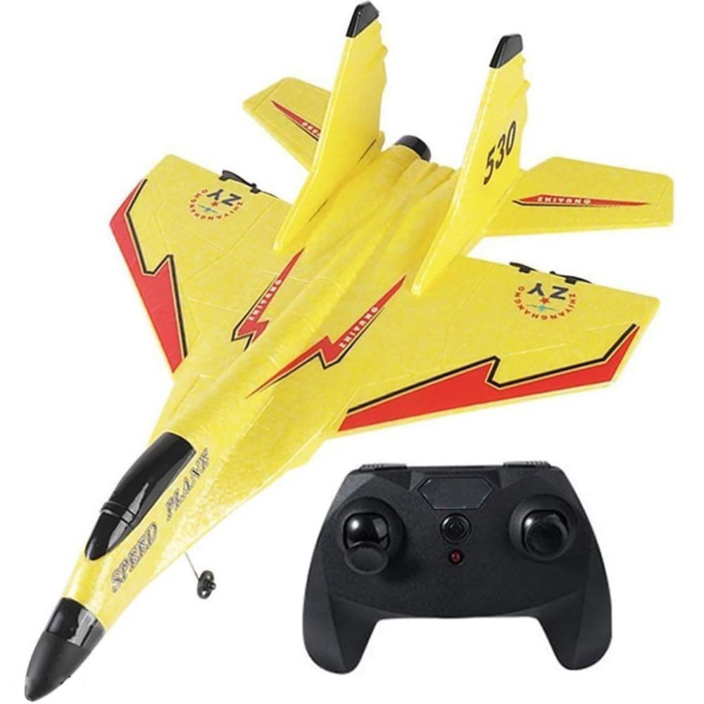 AMERTEER Rc Plane, Remote Control Airplane | RC Plane Ready to Fly, Easy to Fly RC Glider Aircraft, Jet Fighter Toys - With Balance Gyroscope And LED Light, Gift for Beginner, Adult, Kids